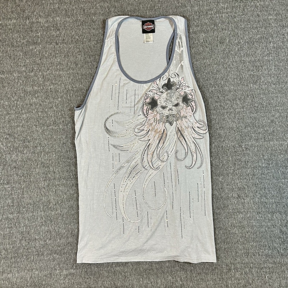 Vintage Harley Davidson Womens Size XL Tanktop Y2K Spandex Racerback Made in USA